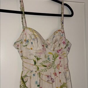 H&M Floral Sundress in Cream with Pink, Green and Blue Accents